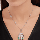 White gold Serpenti Necklace Green with 2.63 ct Emeralds,Diamonds