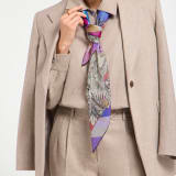 Polychroma scarf in fine multicoloured silk twill with a BVLGARI BVLGARI metal pendant. Made of 100% silk. 246382 image 1