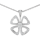 Fiorever 18 kt white gold necklace set with a central diamond and pavé diamonds. 354469 image 3