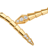 Serpenti Viper 18 kt yellow gold necklace set with pavé diamonds on the head and tail CL860212 image 2