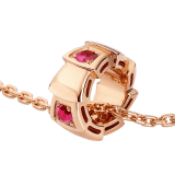 Serpenti Viper 18 kt rose gold pendant necklace set with fancy rubies. 360659 image 4