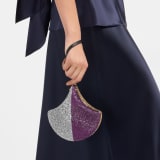 Ginkgo clutch in gold and silver Neige Pavé Crystals applied on suede with black nappa leather lining, and leather wristlet. DAS-001-1320S-CRYS image 1
