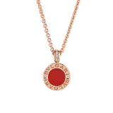 BVLGARI BVLGARI necklace with 18 kt rose gold chain and pendant, set with carnelian and mother-of-pearl discs and with details in pavé diamonds. 352883 image 1