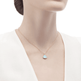DIVAS' DREAM necklace in 18 kt rose gold with pendant set with turquoise and one diamond. 350584 image 3