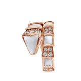 Serpenti one-coil ring in 18 kt rose gold, set with mother-of-pearl elements and pavé diamonds. AN857081 image 2