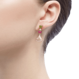 DIVAS' DREAM 18 kt rose gold earrings set with coloured gemstones and pavé diamonds 355616 image 3