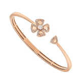 Fiorever 18 kt rose gold bracelet set with a central diamond and pavé diamonds. BR858672 image 1