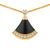 Divas' Dream 18 kt yellow gold pendant necklace set with black onyx and brilliant-cut diamonds 361838 image 4