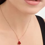 DIVAS' DREAM 18 kt rose gold necklace with 18 kt rose gold pendant set with one diamond and carnelian 350583 image 1