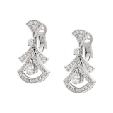 Divas' Dream 18 kt white gold openwork earrings set with two pear-shaped diamonds (1.40 ct), two round brilliant-cut diamonds (0.30 ct) and pavé diamonds (1.18 ct) 358221 image 2