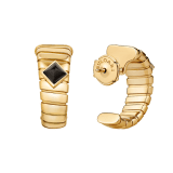 Bvlgari Tubogas 18 kt yellow gold hoop earrings set with black onyx studs 361757 image 3