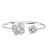 Fiorever 18 kt white gold bangle set with two central diamonds (0.50 ct and 0.15 ct) and pavé diamonds BR858890 image 2