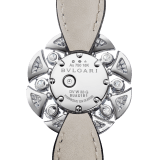 DIVAS' DREAM Divissima High Jewellery watch with 18 kt white gold case and mobile petals set with 8 large round brilliant-cut diamonds and other round brilliant-cut diamonds, pavé diamond dial and black alligator bracelet. Water-resistant up to 30 metres 103474 image 3