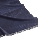 Logo Poly Soft stole in lapis opal cashmere. Made of 100% cashmere. LOGOPOLYSOFT-ST image 2