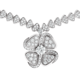 Fiorever 18 kt white gold necklace set with a central diamond (0.70 ct) and pavé diamonds 357377 image 3