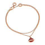DIVAS' DREAM bracelet in 18 kt rose gold, with 18 kt rose gold pendant set with carnelian. BR857194 image 1