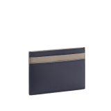 B.zero1 Man Kartenetui aus mattem schwarzen Kalbsleder mit Details aus Nappaleder in Niagara Sapphire Blau. Ikonischer Dekor aus dunkel ruthenium- und palladiumbeschichtetem Messing. BZM-CCHOLDER image 3