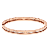 B.zero1 18 kt rose gold bracelet set with pavé diamonds on the spiral BR858817 image 2