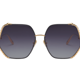 Serpenti Viper geometric metal sunglasses with gold-finished temples BV40004U image 2