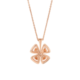 Fiorever 18 kt rose gold necklace set with a central diamond and pavé diamonds. 355885 image 4