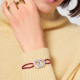 BULGARI BULGARI bracelet in red fabric with iconic sterling silver décor. BRACLT-FORTUNAUb image 1