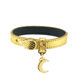 "Serpenti Forever" bracelet in "Molten" gold karung skin. New Serpenti head closure in gold-plated brass, finished with red enamel eyes and a half-moon charm. BRACLT-SERPENTIU-MK image 1