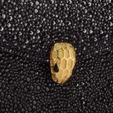 Serpenti Forever small crossbody bag in natural suede with different-size gold crystals and black nappa leather lining. Captivating magnetic snakehead closure in gold-plated brass embellished with "diamantatura" engraving on the scales, and black onyx eyes. 422-CLf image 5