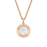 BULGARI BULGARI 18 kt rose gold necklace set with a mother-of-pearl insert and mandarin garnets on the pendant. 360054 image 4