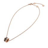 B.zero1 necklace with 18 kt rose gold chain and with 18 kt rose gold and black ceramic pendant. 346083 image 2