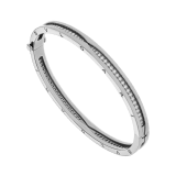 B.zero1 18 kt white gold bracelet set with pavé diamonds on the spiral BR859000 image 1