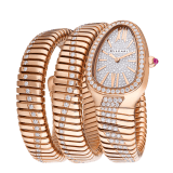 Serpenti Tubogas Infiniti double-spiral watch in 18 kt rose gold set with diamond and full pavé dial. Water-resistant up to 30 metres 103923 image 3