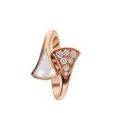 DIVAS' DREAM small contraire ring in 18 kt rose gold, set with mother of pearl and pavé diamonds. AN858003 image 2