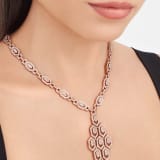 Serpenti 18 kt rose gold necklace set with pavé diamonds (8.66 ct) both on the chain and the pendant 356194 image 2