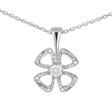Fiorever 18 kt white gold necklace set with a central brilliant-cut diamond (0.10 ct) and pavé diamonds (0.06 ct) 358157 image 3