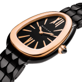 Serpenti Seduttori鎏光蛇影腕表，精钢材质，经黑色DLC高耐磨处理，18K玫瑰金表圈和黑色漆面表盘。防水深度达30米。 103704 image 2