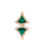 DIVAS' DREAM ring in 18 kt rose gold set with malachite elements and pavé diamonds. AN859679 image 2
