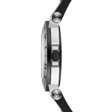 Bvlgari Aluminium GMT watch with mechanical movement, automatic winding, GMT 24h function, 40 mm aluminium case, black rubber bezel with double logo engraving, white dial, SLN indexes and hands, titanium caseback and black rubber bracelet. Water-resistant up to 100 metres 103963 image 3