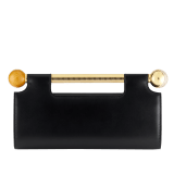 Tubogas Spheres clutch in Perla White calf leather with Perla White nappa leather lining. Iconic handle in gold-plated brass with spheres at both ends embellished with zirconia; magnetic closure. TGC-001-1395S image 2
