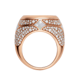 Monete 18 kt rose gold ring set with an ancient coin, mother-of-pearl elements and pavé diamonds AN858424 image 2