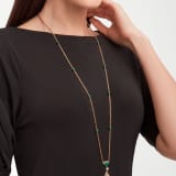 Divas’ Dream necklace with 18 kt rose gold chain set with malachite beads and diamonds, and 18 kt rose gold openwork pendant set with a diamond (0.50 ct), pavé diamonds and malachite inserts. 358222 image 4