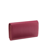 Bvlgari Logo large wallet in Ivory Opal white calf leather with hot stamped Infinitum Bvlgari logo pattern and plain Pink Spinel nappa leather lining. Light gold-plated brass hardware BVL-LONGWALLET image 3