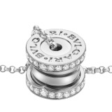 B.zero1 necklace with 18 kt white gold chain and 18 kt white gold pendant set with pavé diamonds on the edges. 362394 image 3