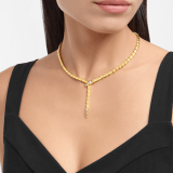 Serpenti Viper 18 kt yellow gold necklace set with pavé diamonds on the head and tail CL860659 image 2