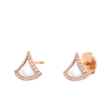 DIVAS' DREAM stud earrings in 18 kt rose gold set with mother-of-pearl elements and pavé diamonds 358899 image 2