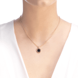 BVLGARI BVLGARI 18 kt rose gold chain and 18 kt rose gold pendant set with mother-of-pearl, onyx and pavé diamonds 347761 image 1
