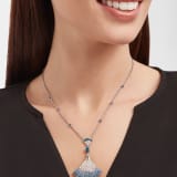 DIVAS' DREAM 18 kt white gold pendant necklace set with one central and other brilliant-cut sapphires (4.34 ct in total) as well as round (0.16 ct) and pavé (0.85 ct) diamonds. 358113 image 3