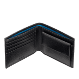 Men's black grain leather wallet with brass palladium plated hardware. Four credit card slots, two bill compartments, two internal compartments and one change holder. 11 x 10 x 2 cm - 4.3 x 3.9 x 0.8 BBM-WLT-ITAL-gcla image 2