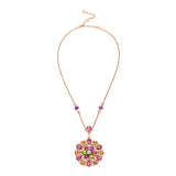 DIVAS' DREAM 18 kt rose gold necklace set with coloured gemstones, brilliant-cut and pavé diamonds. 355907 image 1
