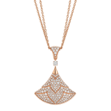 Divas' Dream 18 kt rose necklace set with a brilliant-cut diamond and pavé diamonds 361989 image 1