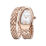 Montre Serpenti Spiga avec boîtier et bracelet spirale en or rose 18 K sertis de diamants, et cadran en nacre blanche SERPENTI-SPIGA-1TWHITEDIALDIAM image 2